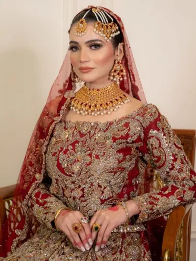 Ruby Peacock Bridal Choker Set with Jhumar and Tikka | JBS Jewelry