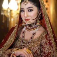Maroon Kundan Bridal Choker and Mala Set with Jhumar - Image 1