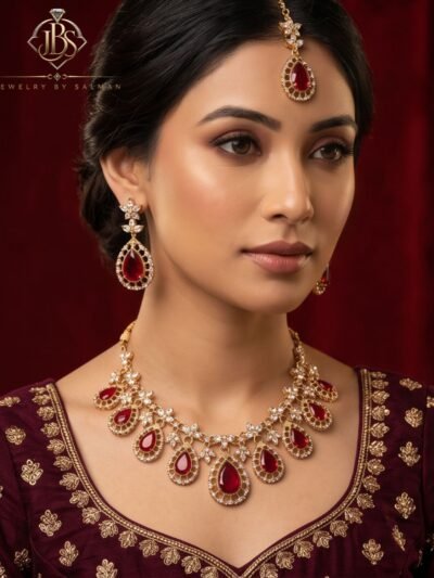 Royal Ruby Elegance Necklace Set