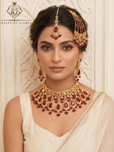Royal Maroon Bridal Choker Set