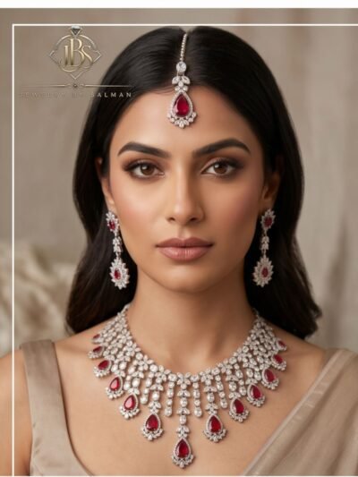 Ruby Red Statement Necklace Set