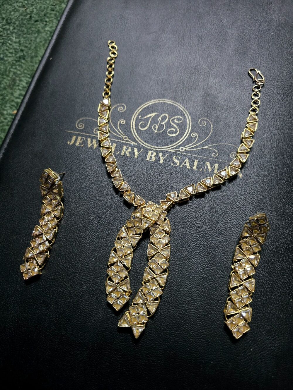 Designer Mala Set with Champagne Zircon Work | JBS Jewelry