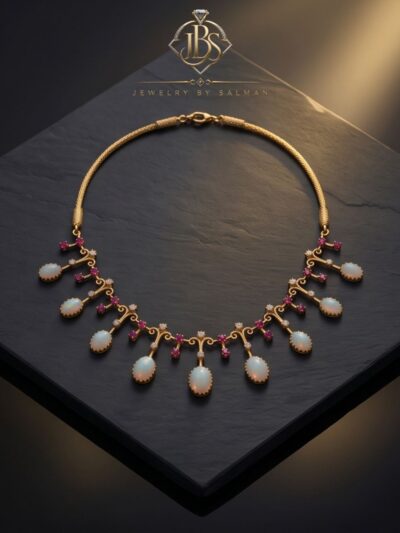 Designer Opal & Ruby-Inspired Necklace Set | JBS Jewelry