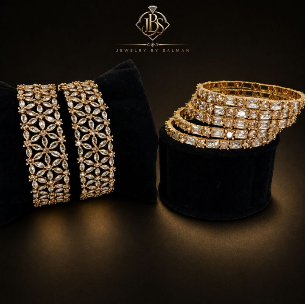 wp-17899795204921296629703522593266 Gold-Tone Zircon Bridal Bangles Set | JBS Jewelry