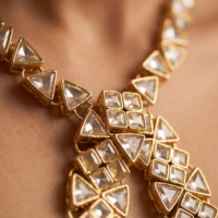 Designer Mala Set with Champagne Zircon Work | JBS Jewelry