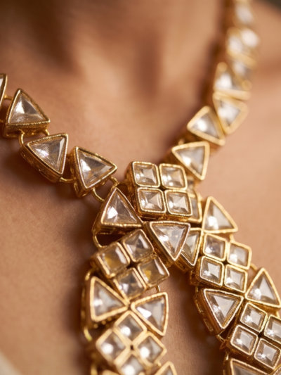 Designer Mala Set with Champagne Zircon Work | JBS Jewelry