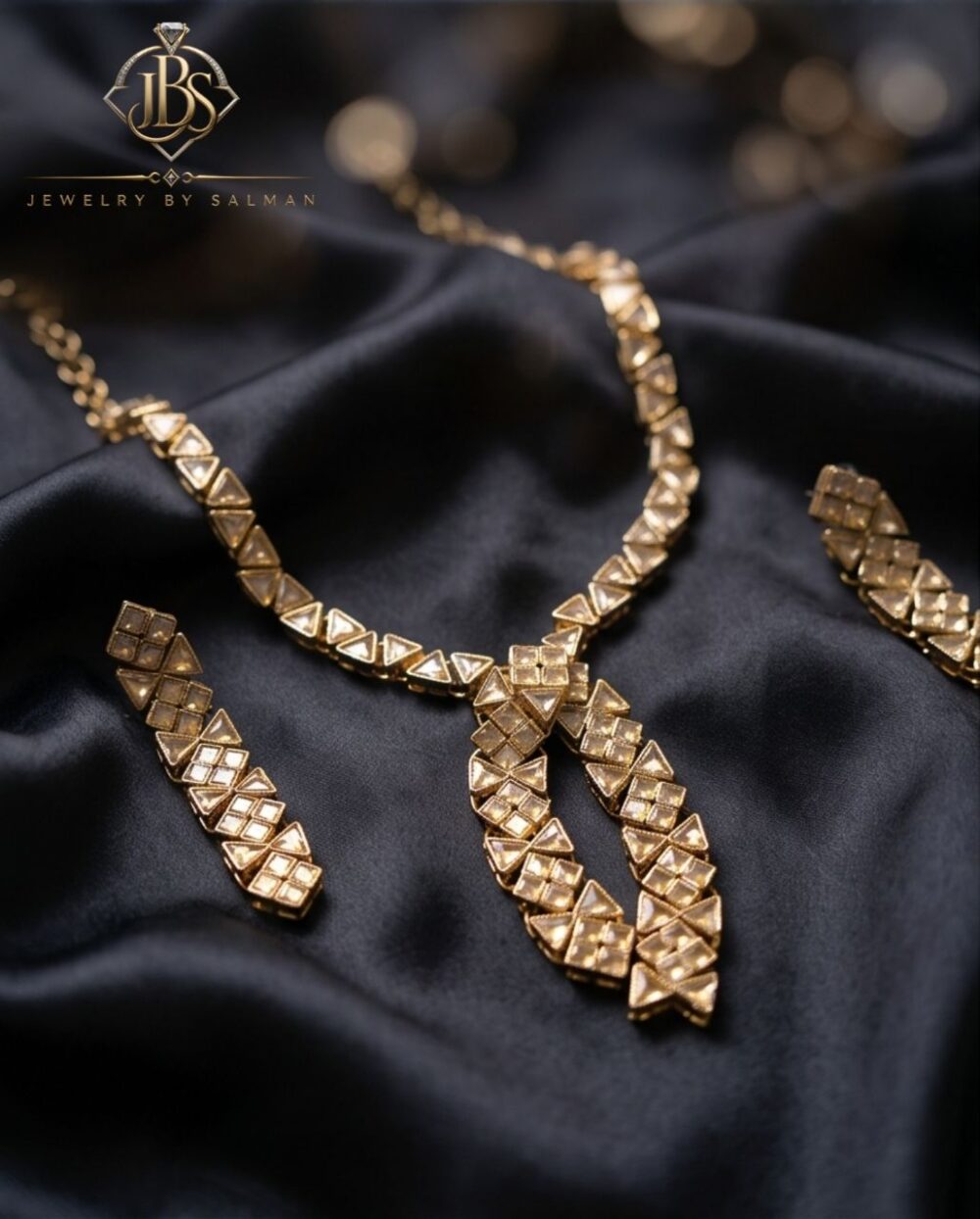 Designer Mala Set with Champagne Zircon Work | JBS Jewelry