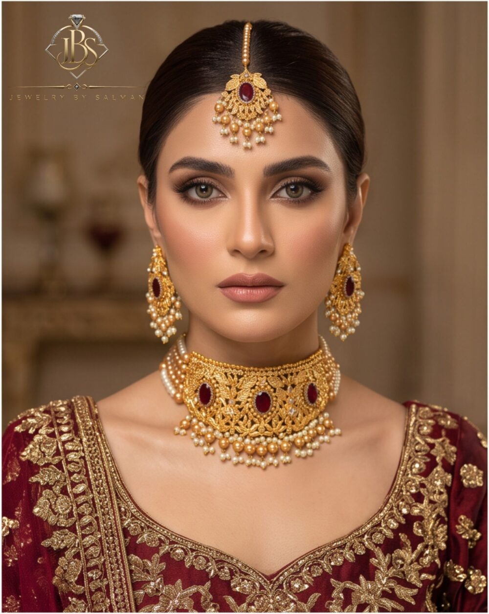 wp-17907829079173960628731177493994 Royal Maroon Designer Choker Set | JBS Jewelry