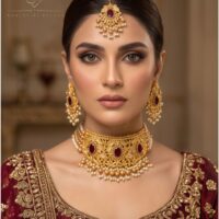 Royal Maroon Designer Choker Set - Image 1