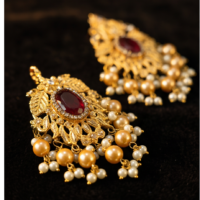 Royal Maroon Designer Choker Set - Image 5