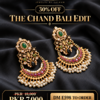 Navratan Kundan Chand baliyan with Pearls - JBS Jewelry 30% OFF sale poster