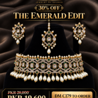 Designer Meenakari Choker Set with Pearl Drops - Image 1