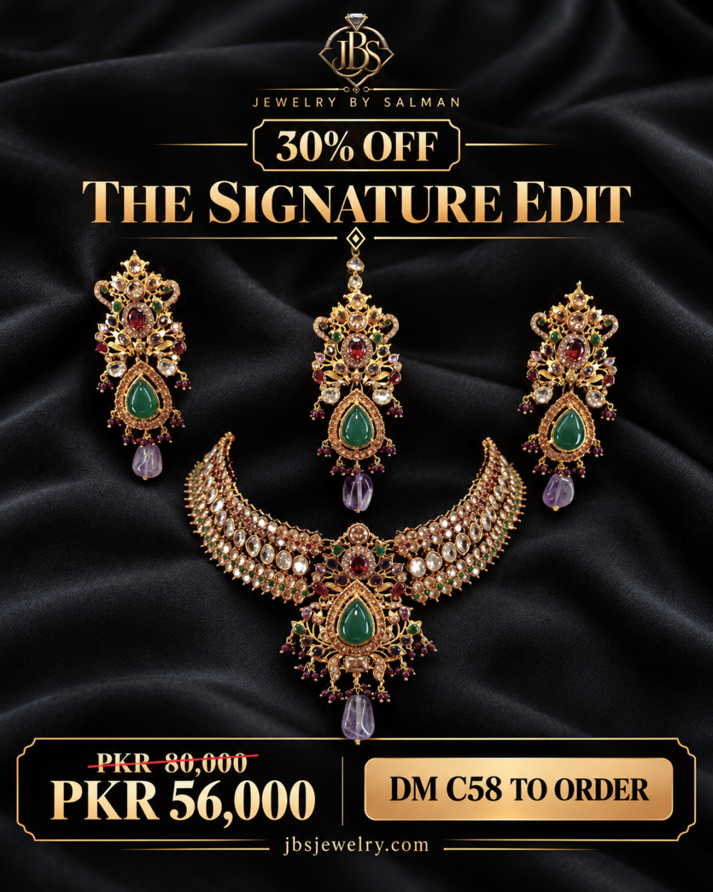 JBS C58 30 Percent Off Sale Poster JBS Signature Navratan Designer Set | JBS Jewelry - 30% OFF