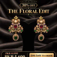 Ruby Emerald Floral Kundan Drop Earrings | JBS Jewelry - 30% OFF