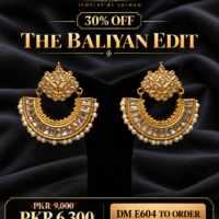 Kundan Crescent Baliyan Earrings with Pearl Drops | JBS Jewelry - 30% OFF