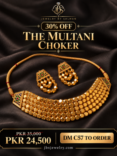 Traditional Gold-Plated Multani work Choker Set - JBS Jewelry 30% OFF sale poster
