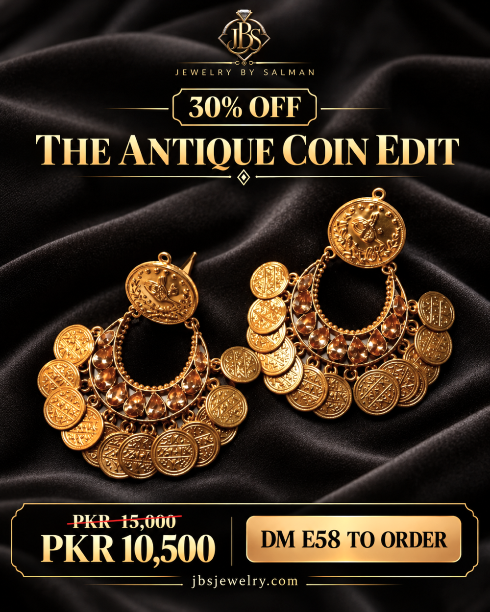Antique Coin Chand baliyan - JBS Jewelry 30% OFF sale poster